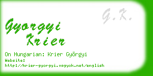 gyorgyi krier business card